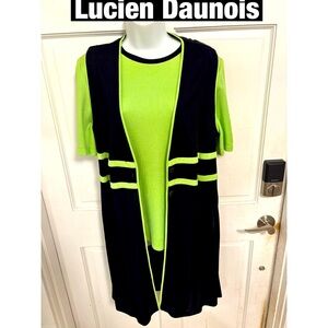Lucien Daunois 3 Piece Vintage 1980 Set, Pants Vest Top Sz 8-10 Tags attacheded